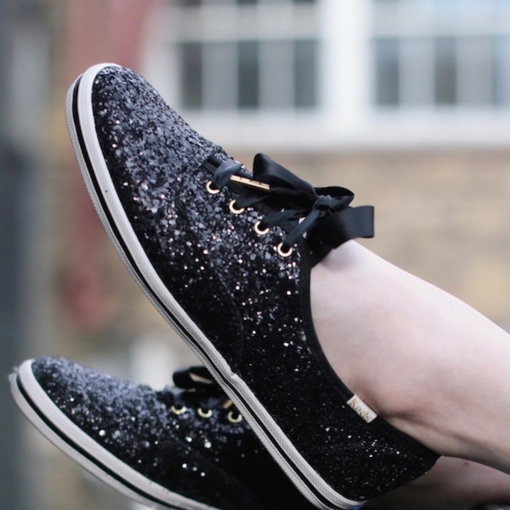 Kate Spad Keds Tinsel Sneakers - Black